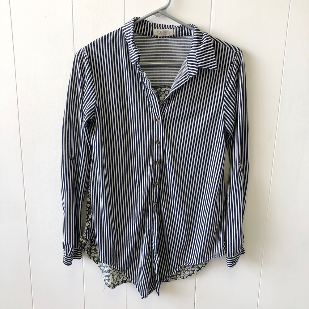 Striped Long Sleeve Blouse